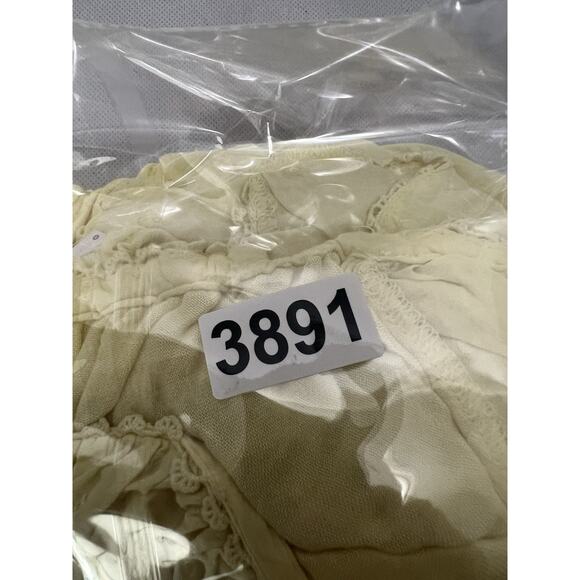 Free People Cruel Intentions Ruffle Mini Dress Women’s 0 Yellow Crochet Cut Out - Picture 9 of 9